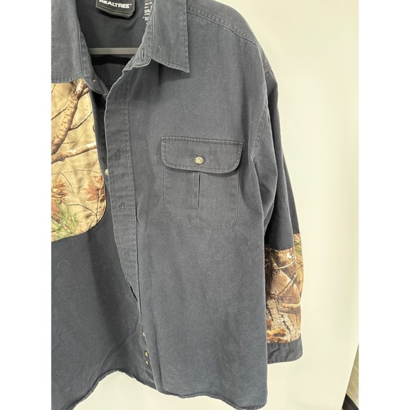 Realtree Camo Patchwork Long Sleeve Button Up Shirt Men's 3XL Big Tall Hunting - Picture 4 of 9
